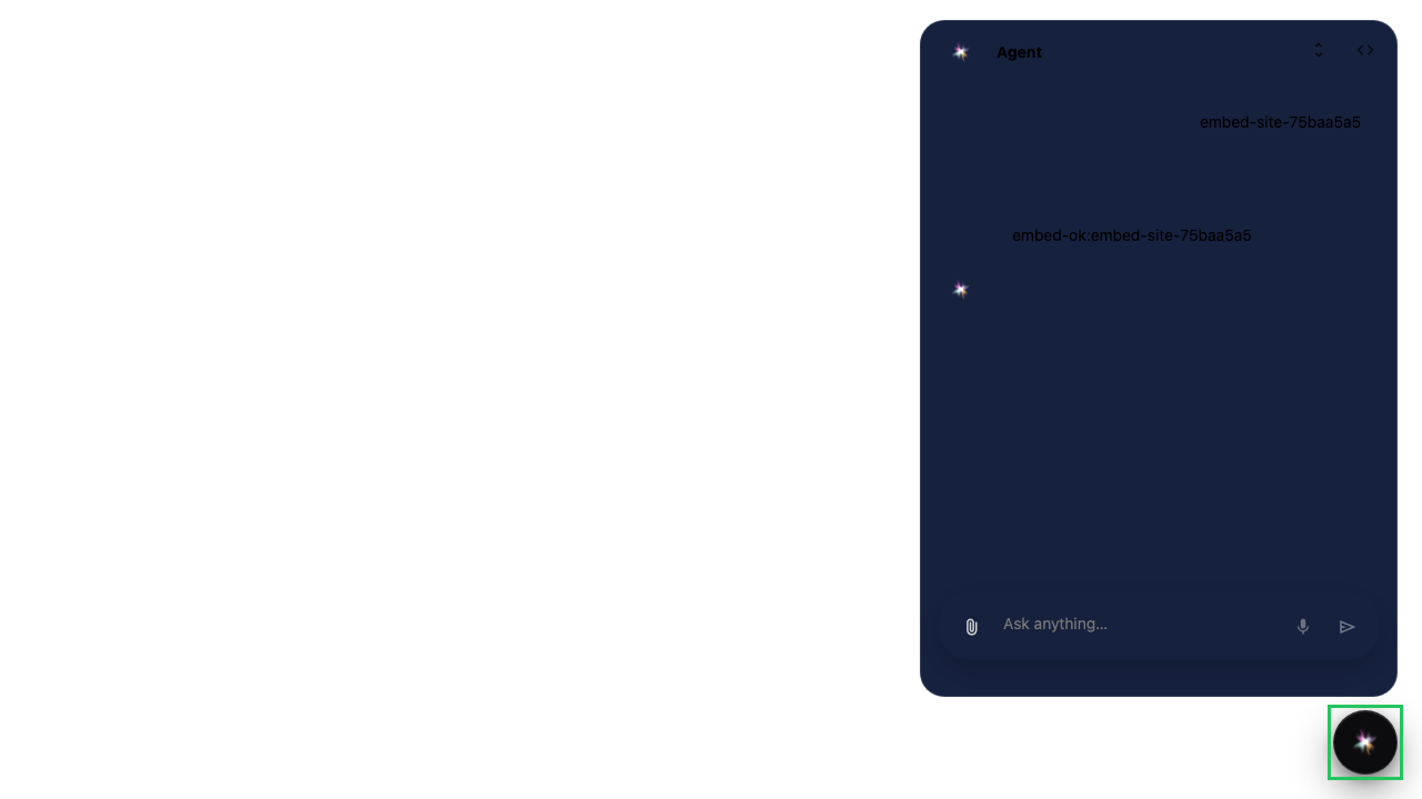 Get the agent reply in the embedded chat