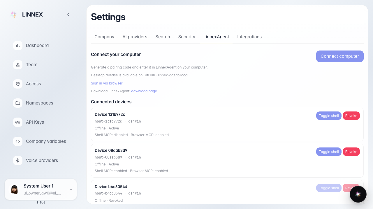 Toolkit groups list is rendered
