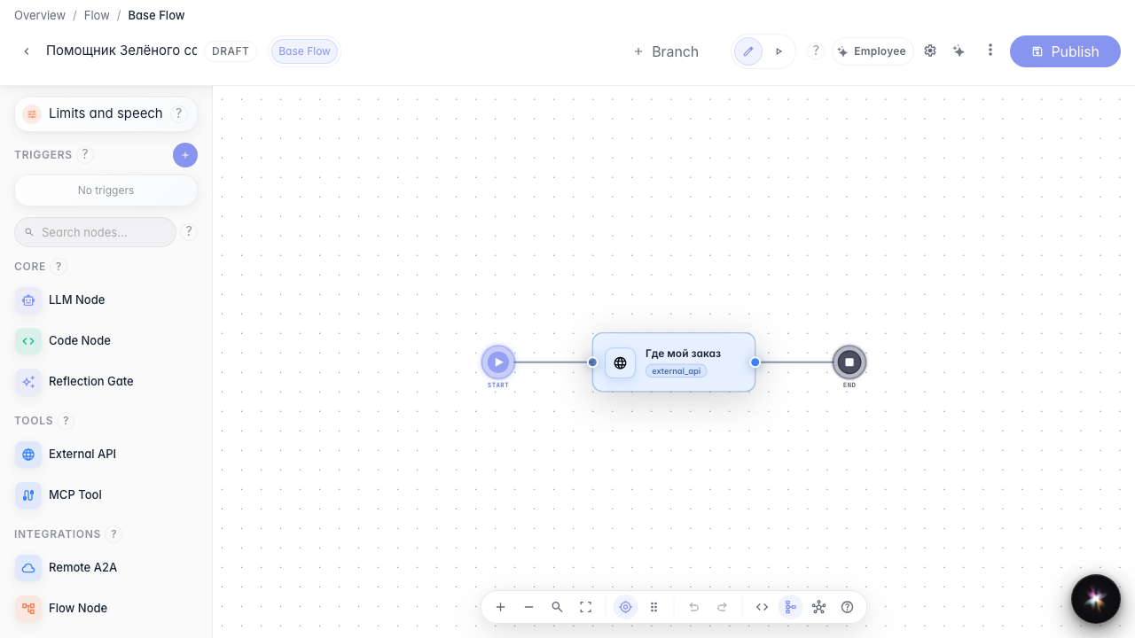 Добавьте ноду внешнего API