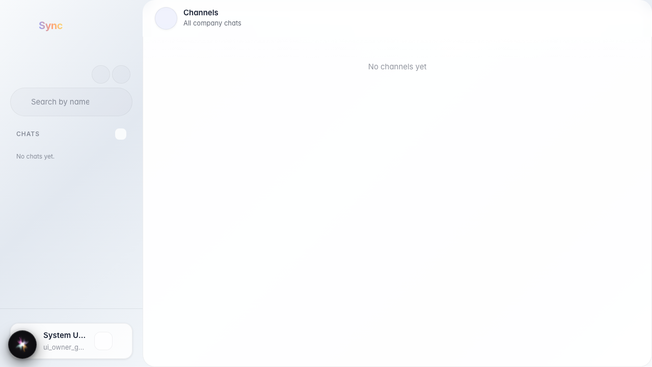 Приложение Sync открыто по URL SPA