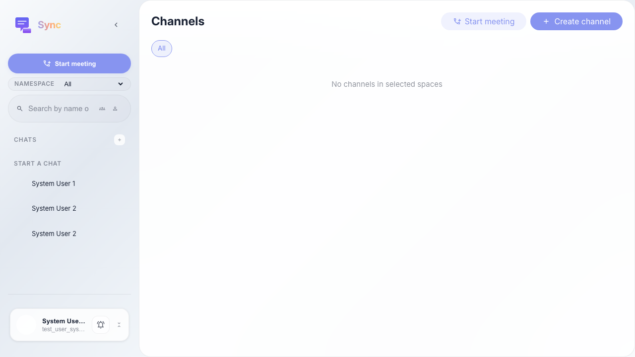 Оболочка sync-app отображается